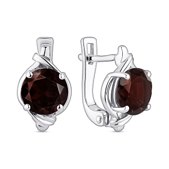Серебряные серьги с гранатом (арт. 7502/2193739Г)