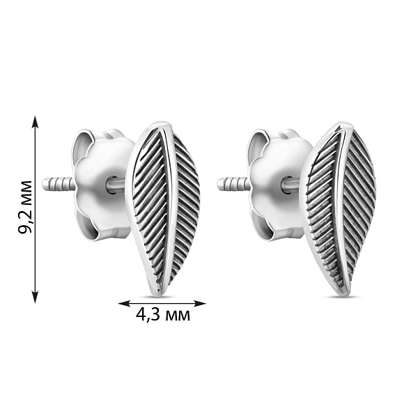 Серьги-пусеты из серебра без камней (арт. 7518/5127) – изображение 2