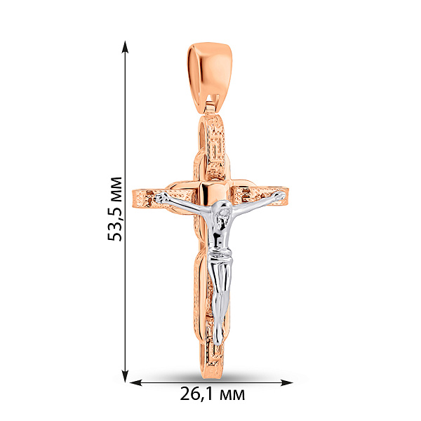Золотой нательный крестик с распятием (арт. 500706) – изображение 3