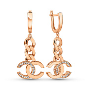 Золоті сережки з фіанітами (арт. 1091186)