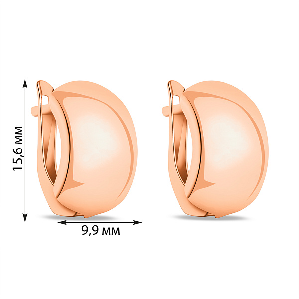 Сережки з червоного золота без каміння (арт. 120800) – зображення 3