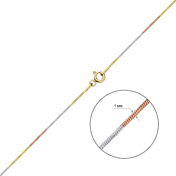 Срібний ланцюжок плетіння Снейк (арт. 0304204жбк) – зображення 2