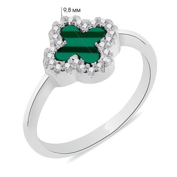 Срібна каблучка з малахітом (арт. 7501/3756/10млх) – зображення 2