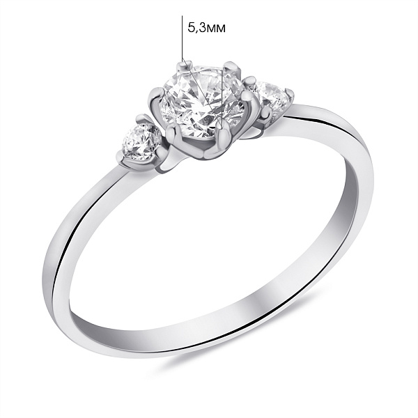 Серебряное кольцо с фианитами (арт. 7501/1540К) – изображение 2