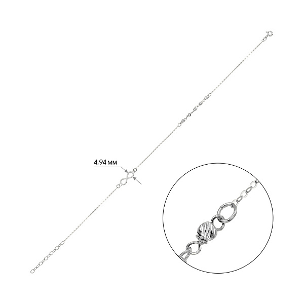 Браслет на ногу из белого золота (арт. 326968бн) – изображение 2