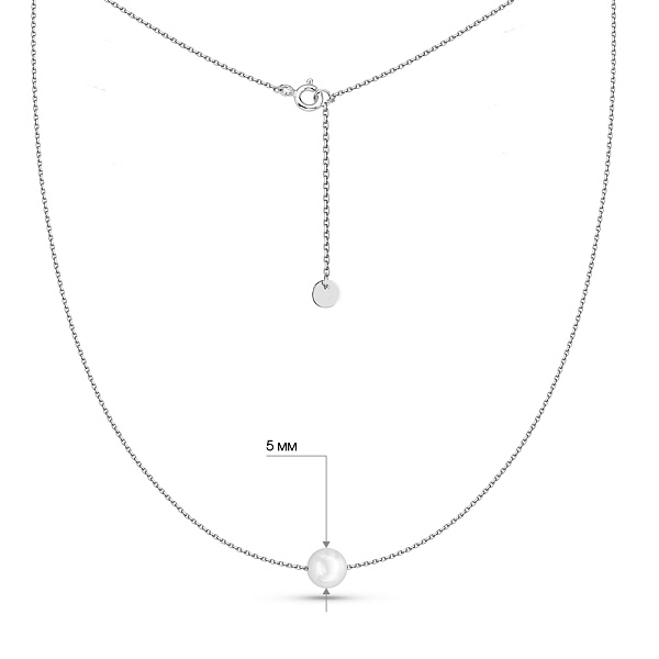 Колье из белого золота с жемчугом (арт. 360357/5б) – изображение 2