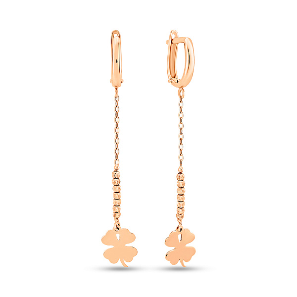 Длинные золотые серьги без камней (арт. 105960) – изображение 1