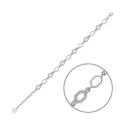 Срібний браслет з фіанітами (арт. 7509/4291)