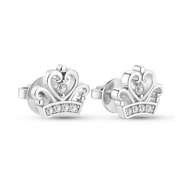 Золоті пусети з діамантами Корона (арт. Т011203005б) – зображення 1