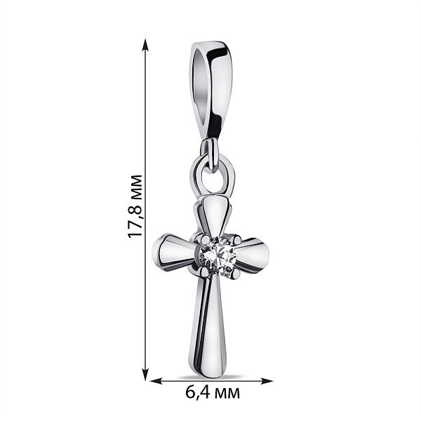 Серебряный крестик с фианитом (арт. 7503/П2Ф/203) – изображение 2