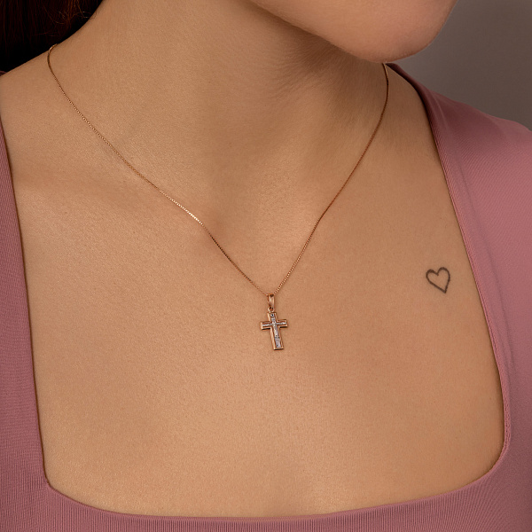 Хрестик золотий з розп'яттям (арт. 501657) – зображення 2