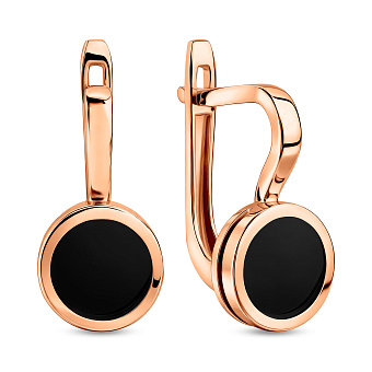 Фото Золотые серьги Лýна с эмалью (арт. 111081/1ч)