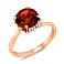 Золота каблучка з гранатом та фіанітами (арт. 140564Пк) – зображення 1