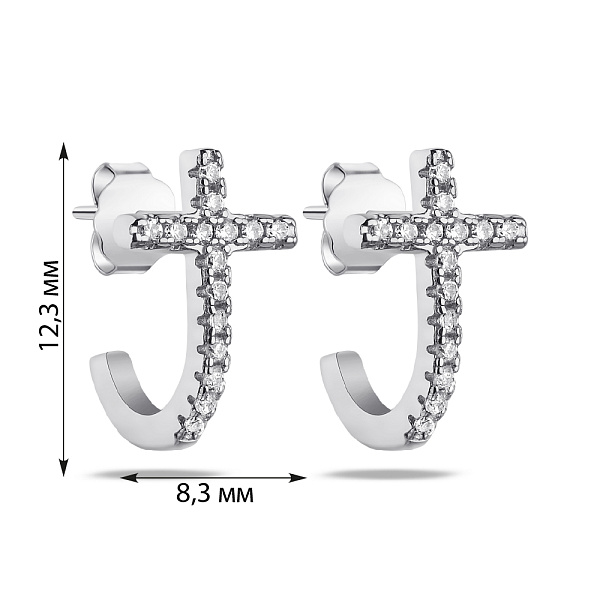 Серьги из серебра с фианитами (арт. 7518/6320) – изображение 2