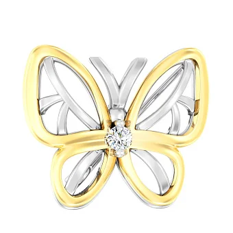 Золота брошка «Метелик» з фіанітом (арт. 360089бж)