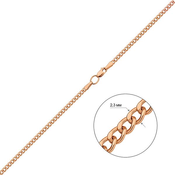 Ланцюжок з червоного золота плетіння Панцирне (арт. 301004д) – зображення 2