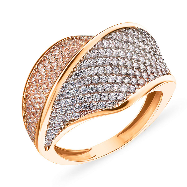 Золотое кольцо с фианитами (арт. 152883) – изображение 1