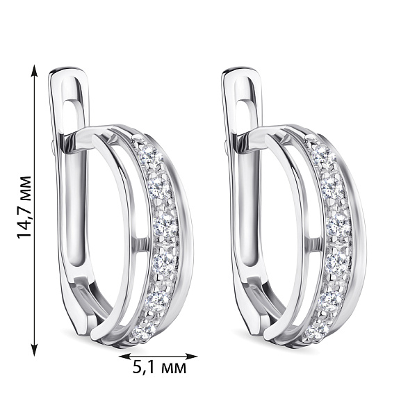 Серьги из серебра с дорожкой из фианитов  (арт. 7502/4331) – изображение 2