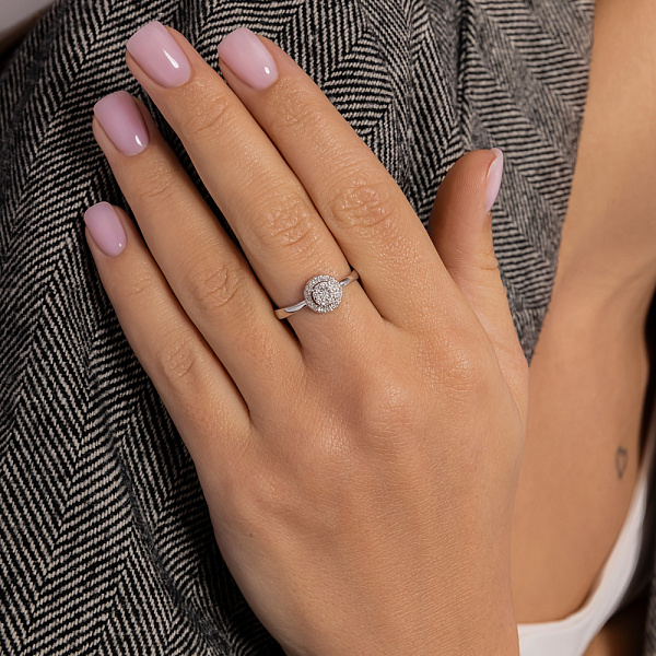 Золотое кольцо с бриллиантами (арт. К011679015б) – изображение 3