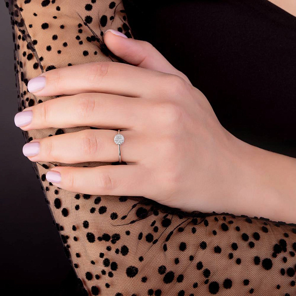 Каблучка з білого золота з діамантами (арт. К341358015б) – зображення 3