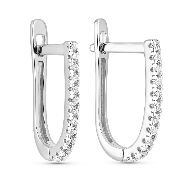 Серьги из белого золота с дорожкой из фианитов (арт. 110850б) – изображение 1