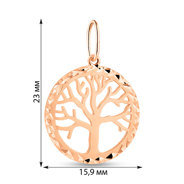 Кулон з червоного золота Дерево життя (арт. 424853) – зображення 4