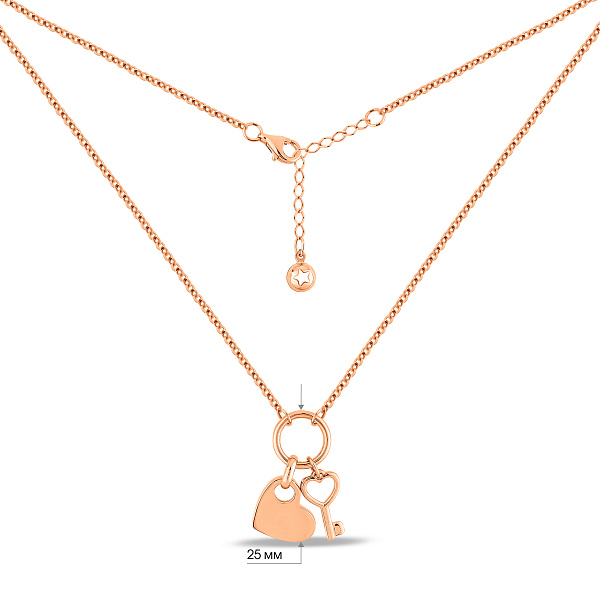 Золотое колье Сердце и Ключ (арт. 353013) – изображение 5