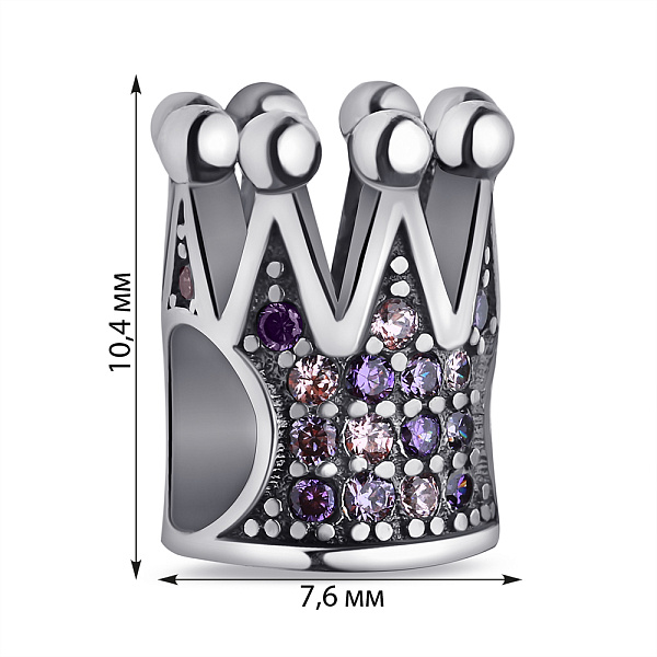 Серебряный шарм Корона с альпинитами (арт. 7903/П5ФАР/726) – изображение 2