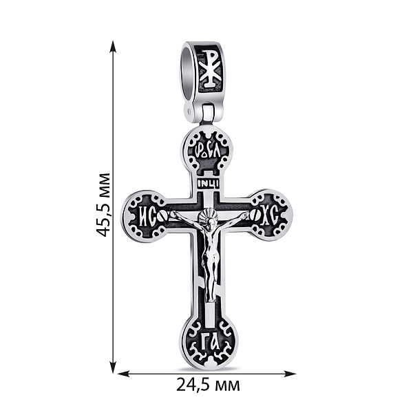 Крестик из серебра с распятием (арт. 7904/2-0890.0.4) – изображение 2
