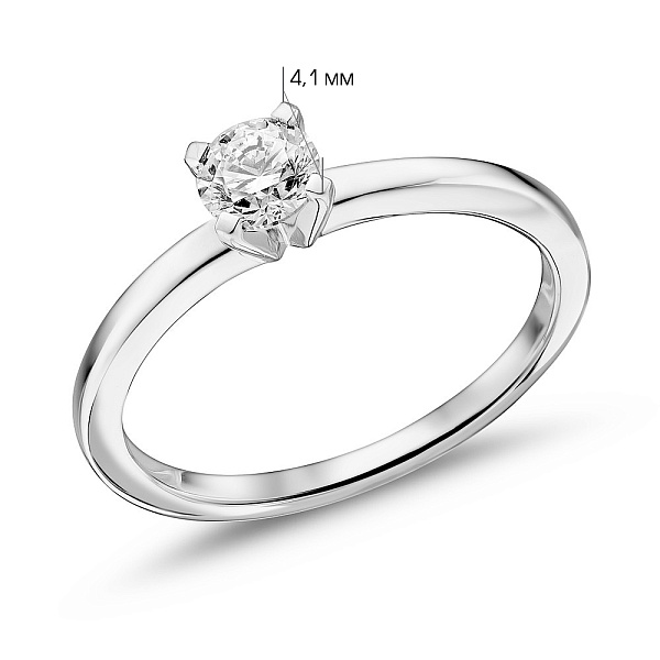 Золотое кольцо с бриллиантом (арт. К341392030б) – изображение 2