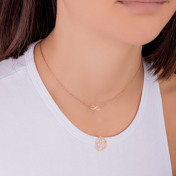 Золотое колье-галстук с подвеской (арт. 352489) – изображение 3