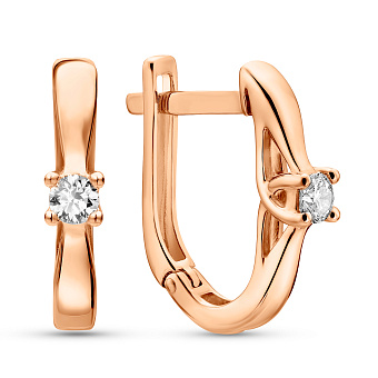 Фото Золоті сережки з діамантами (арт. С011004015)