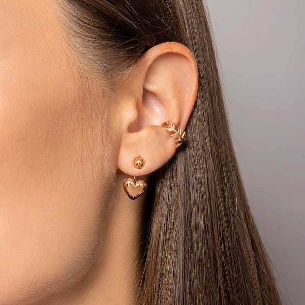 Одиночная серьга каффа из красного золота  (арт. 1101008Я) – изображение 2