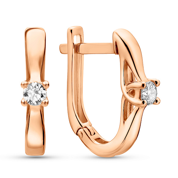 Золоті сережки з діамантами (арт. С011004015) – зображення 1