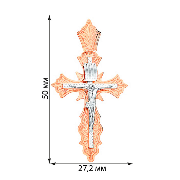 Золотой нательный крестик с распятием (арт. 501572кб) – изображение 3