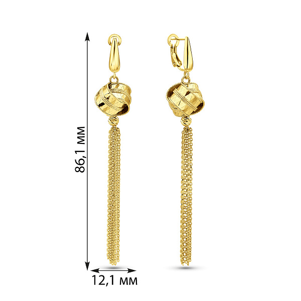 Серьги из желтого золота Francelli (арт. 1091357ж) – изображение 4