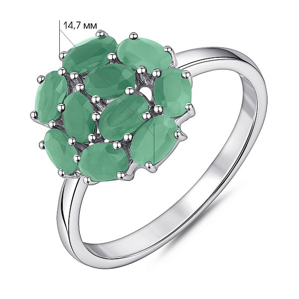 Серебряное кольцо Цветок с изумрудами (арт. 7501/1988206Изм) – изображение 2