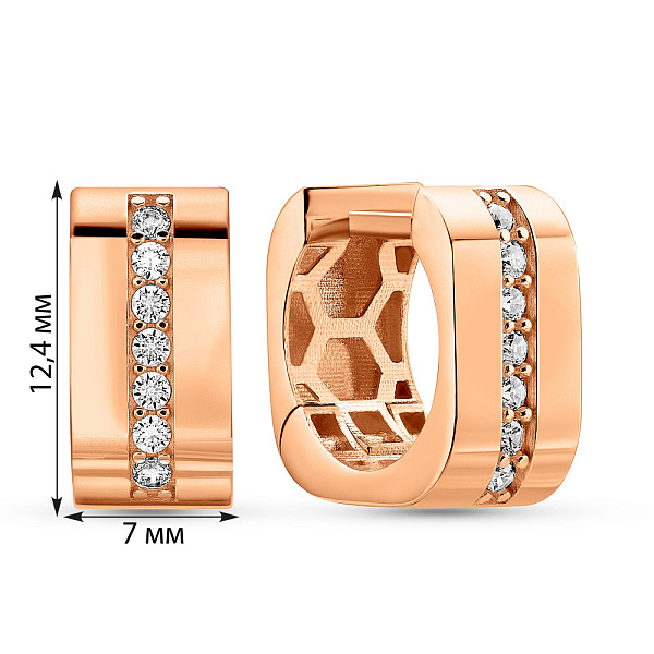 Золотые серьги с фианитами (арт. 1091178) – изображение 4