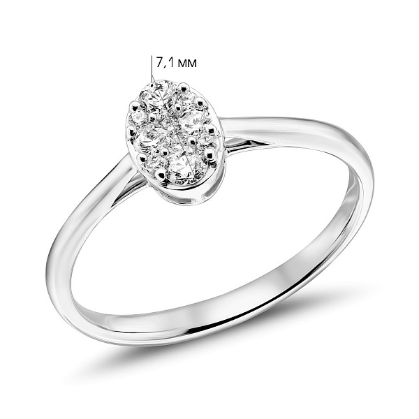 Каблучка з білого золота з діамантами (арт. К341413020б) – зображення 4