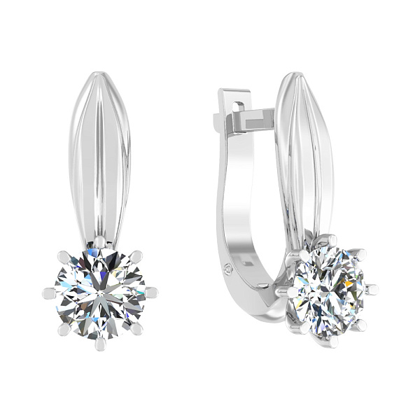 Золотые серьги с фианитами (арт. 112300б) – изображение 1