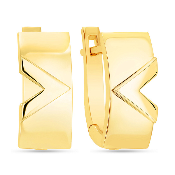 Серьги  из желтого золота без камней (арт. 108437ж) – изображение 1