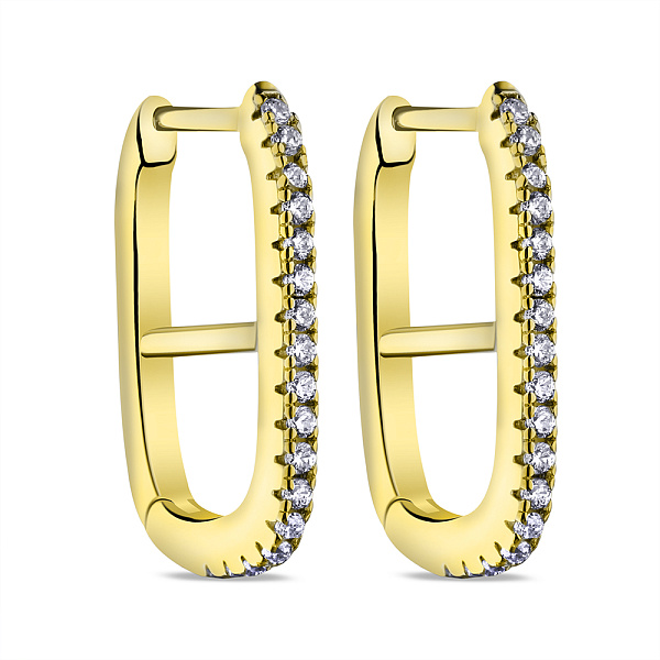 Серебряные серьги с дорожкой из фианитов (арт. 7502/9323/20ж) – изображение 1