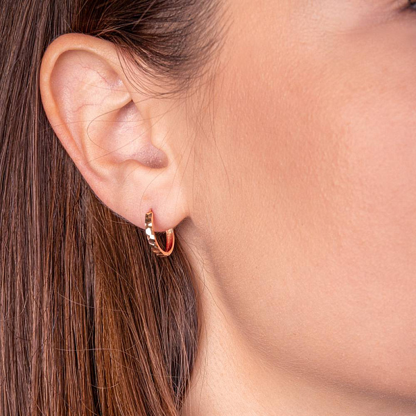 Золоті сережки-кільця без каменів (арт. 110880) – зображення 3