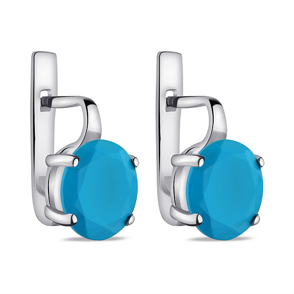 Срібні сережки з бірюзою  (арт. 7502/2299Б) – зображення 1