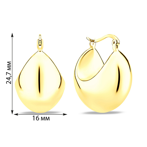 Серебряные массивные серьги без камней (арт. 7502/9692/2ж) – изображение 2
