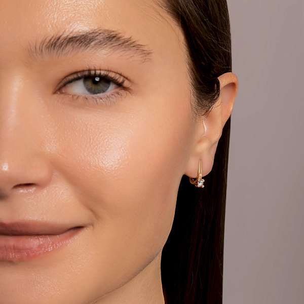 Сережки с бриллиантами из красного золота (арт. С011199020) – изображение 4