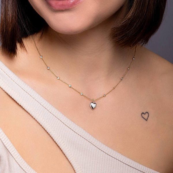 Колье из желтого и белого золота с фианитами (арт. 352653жб) – изображение 3