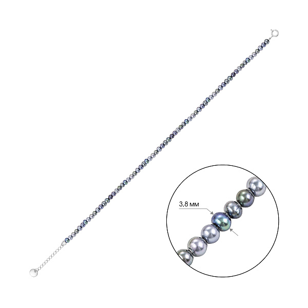 Серебряный браслет с жемчужинами (арт. 7509/5563жс) – изображение 2