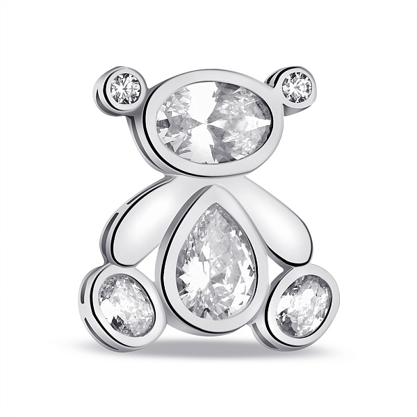 Серебряная брошь Мишка с фианитами (арт. 7505/206) – изображение 1