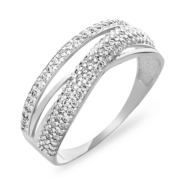 Золотое кольцо Синергия с дорожкой из фианитов (арт. 140452б) – изображение 1